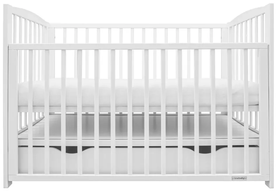 Pătuț pentru copii New Baby Lilly cu sertar, alb