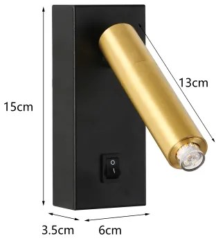 Spot LED de perete Brilagi MAYA 1xG9/7W/230V negru/auriu