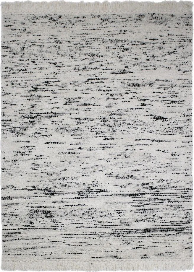 Covor gri/fildeș țesut manual din lână 140x200 cm Ellsa – Flair Rugs