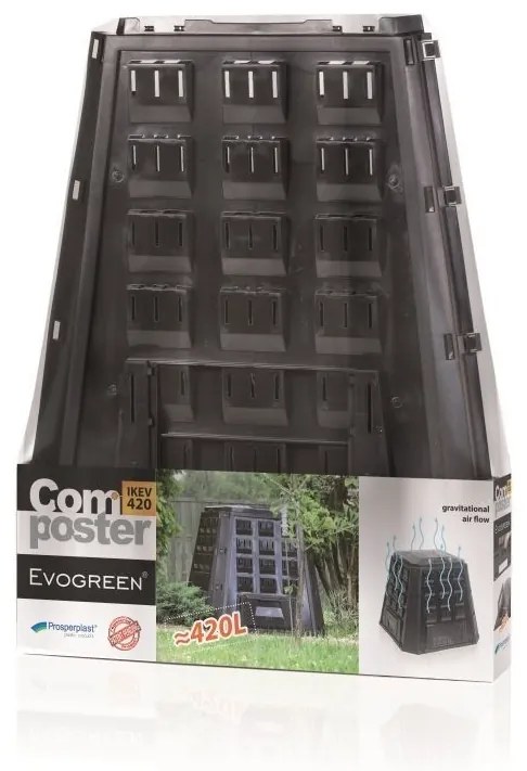 Compost, 420 l, negru