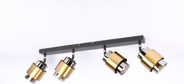 Spot MILLEY 4xE27/40W/230V negru/alamă Globo 15560-4