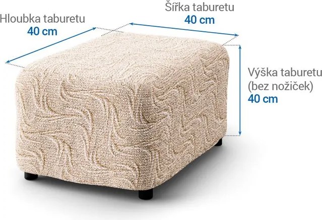 Gaico Huse bielastice BRILLANTE bej taburet (40 x 40 x 40 cm)
