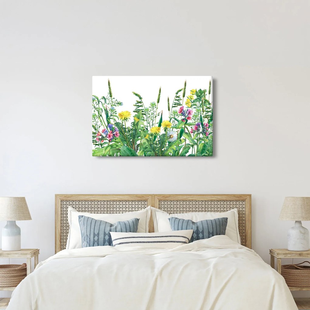 Tablou - Flori de pajiște pictate (90x60 cm)