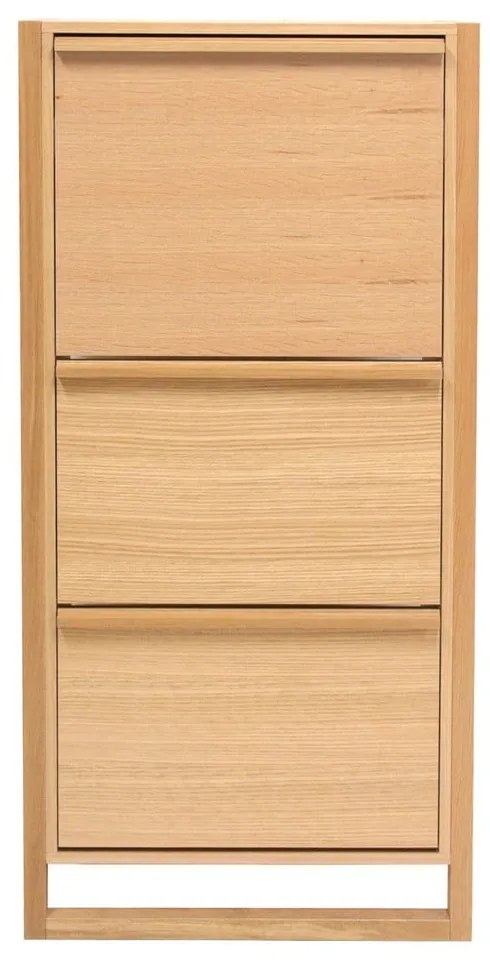 Pantofar în culoare naturală cu deschidere înclinată cu aspect de lemn de stejar NewEst – Woodman