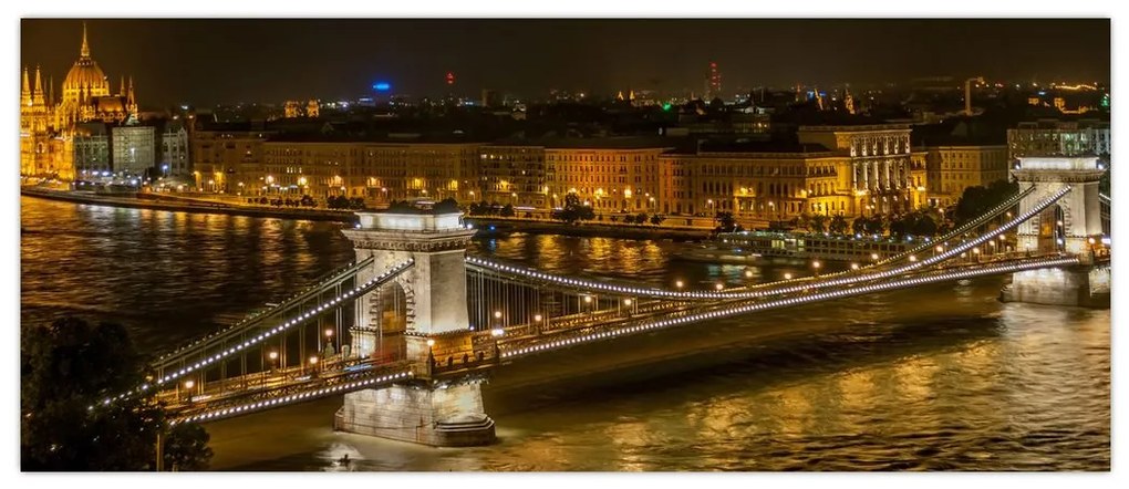 Tablou orașului nocturn (120x50 cm)