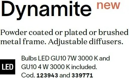 Spot aplicat tavan DYNAMITE AP1 SQUARE OTTONE