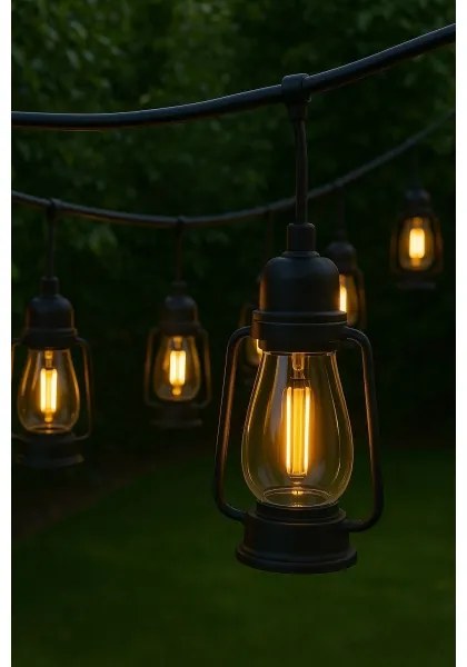 Lanț decorativ de exterior GARLAND 10xLED 10m IP44 alb cald