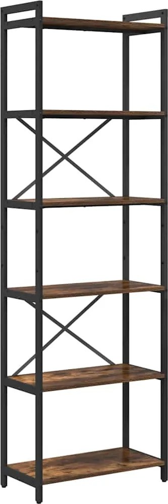 vidaXL Raft pentru cărți Stejar fumuriu 40 x 30 x 85 cm Lemn compozit