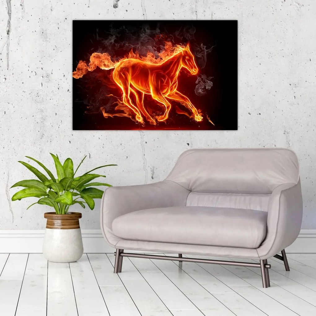 Tablou - Cal în flăcări (90x60 cm)