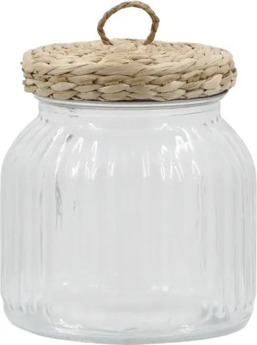 Borcan cu capac din papura, H7/D11cm - 650 ml