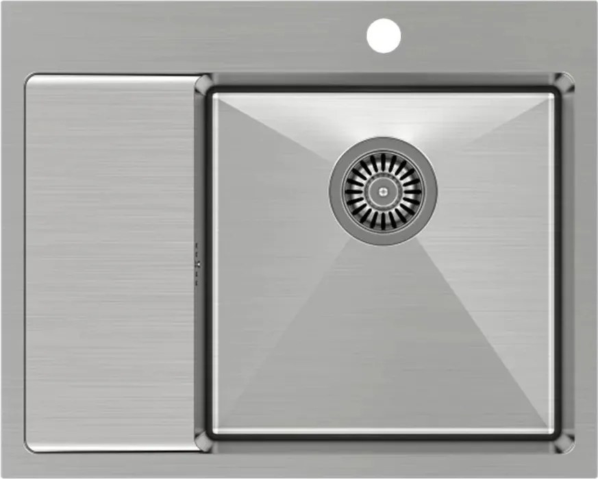 Chiuveta inox incastrata Quadron Unique Russel 116 inox periat 62x48 cm dreapta
