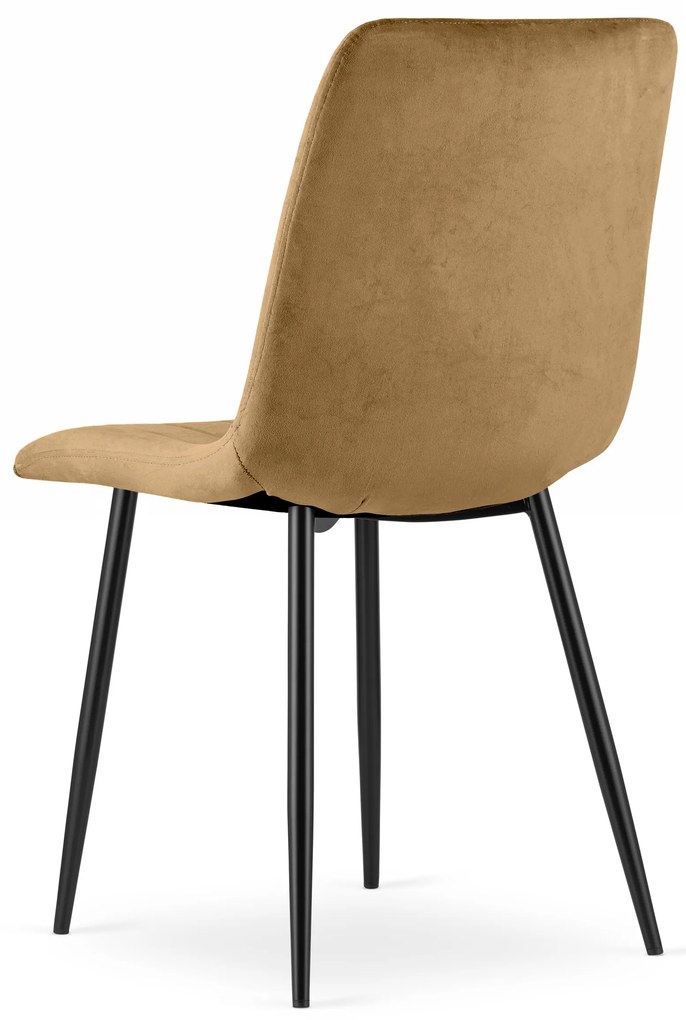 Maro scaun bucatarie LAVA din catifea cu picioare negre