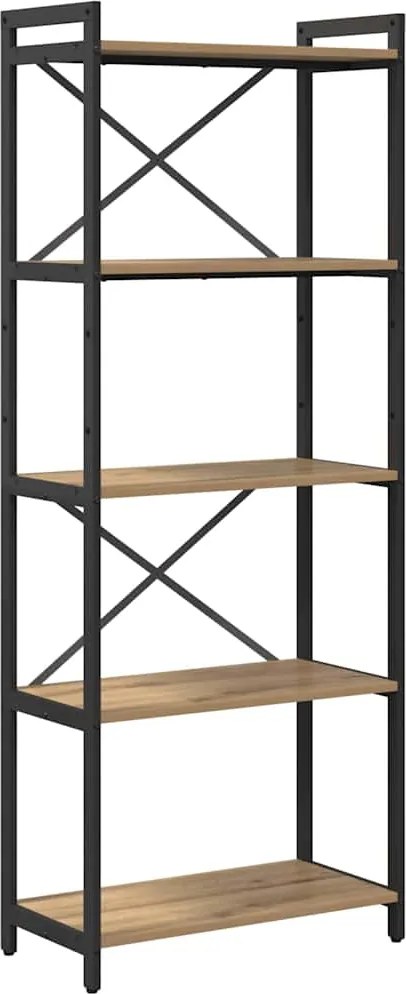 vidaXL Raft pentru cărți Stejar Artizanal 60 x 30 x 155 cm