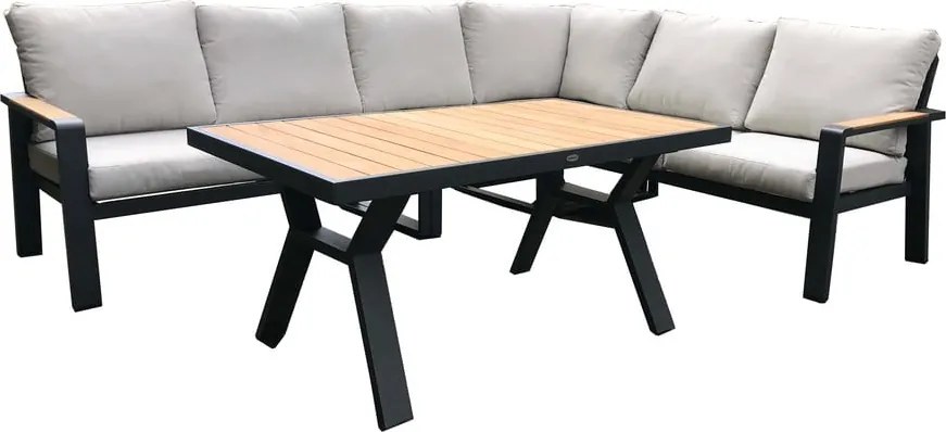 Set mobilier de grădină gri din aluminiu pentru 5 persoane Rotterdam – Rojaplast