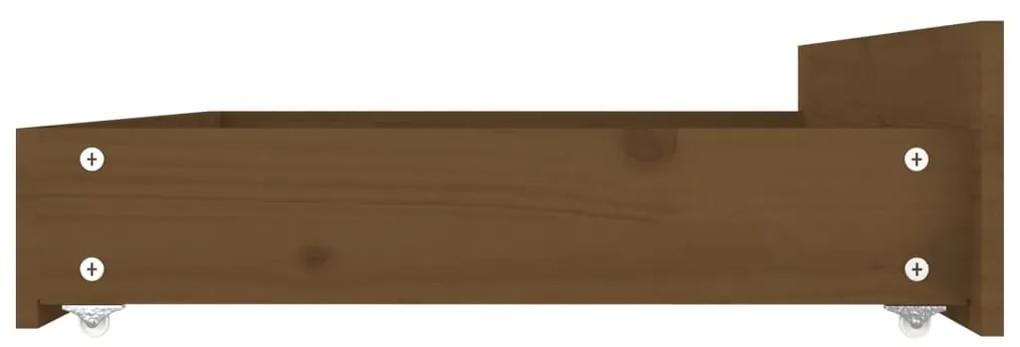 Sertare pentru pat, 4 buc., maro miere, lemn masiv de pin maro miere, 95 x 57 x 18 cm