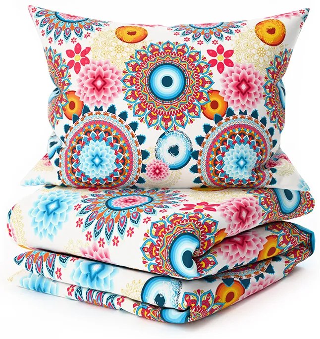 Lenjerie de pat din microfibra GEOMANDALA colorata Dimensiune lenjerie de pat: 2 buc 70 x 90 cm | 200 x 220 cm