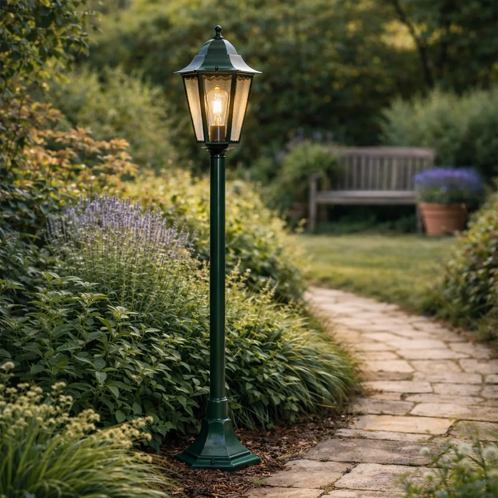 Lampa de exterior clasica in picioare verde inchis 125 cm IP44 - New Orleans