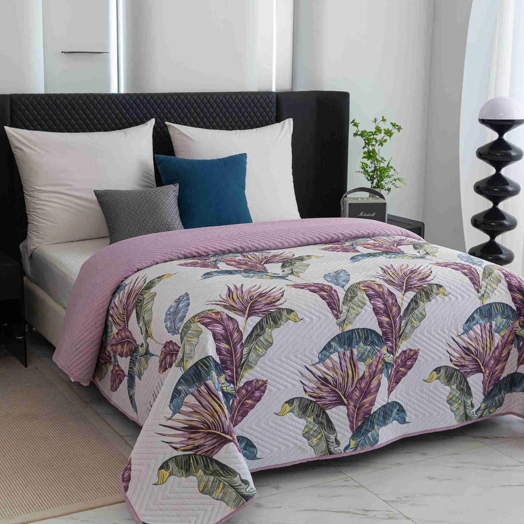 Cuvertura de pat TROPIC alb / roz Dimensiune: 220 x 240 cm