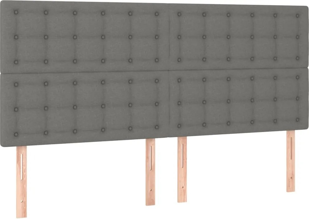 vidaXL Tăblie de pat gri închis 200x5x118/128 cm, material textil