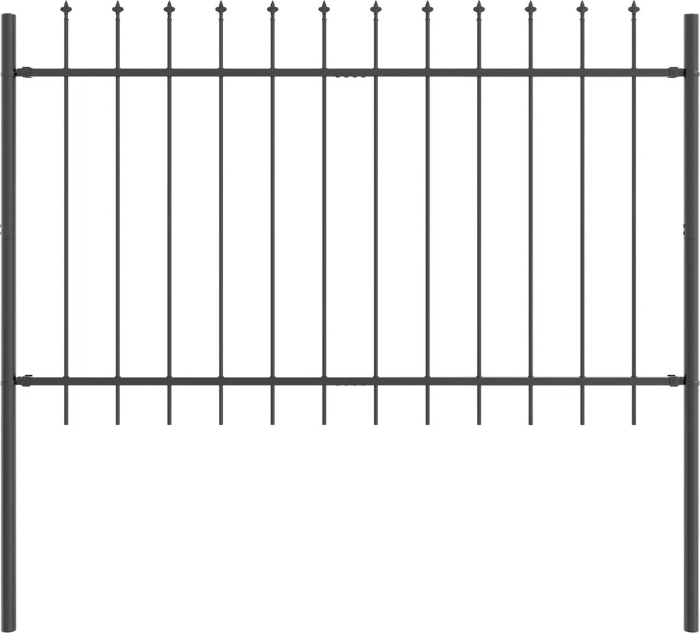 vidaXL Gard de Grădină 2 pcs Gri 3,4 x 1 m Oțel acoperit cu pulbere