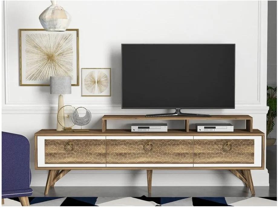 Comodă TV cu aspect de lemn de nuc Tera Home Rosso