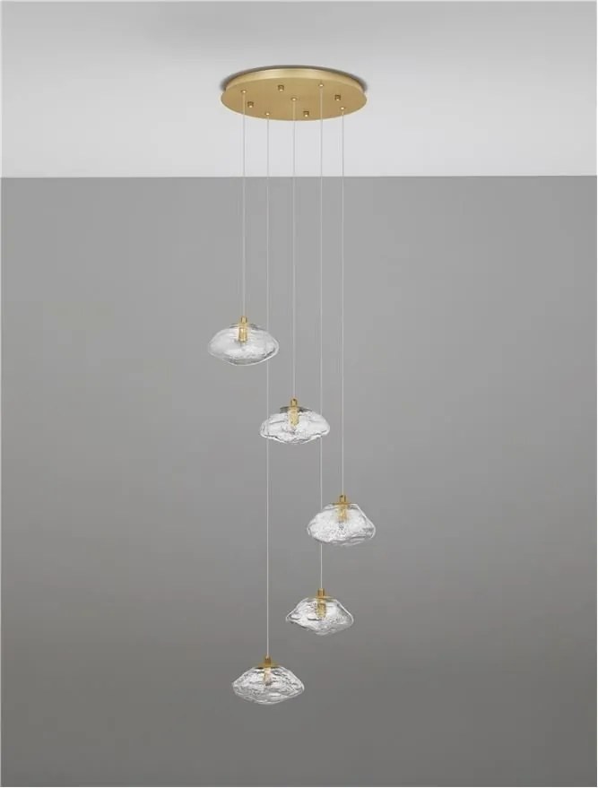 Lustra moderna cu 5 Pendule design decorativ KING aurie
