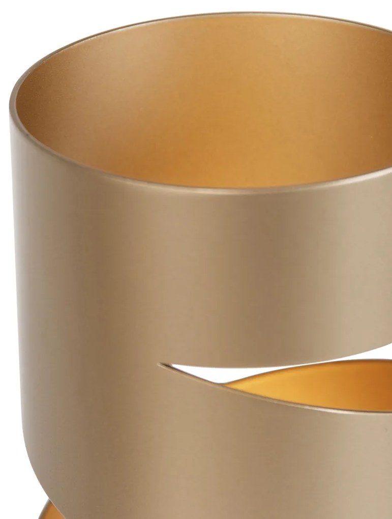 Moderne tafellamp taupe met goud - Stream