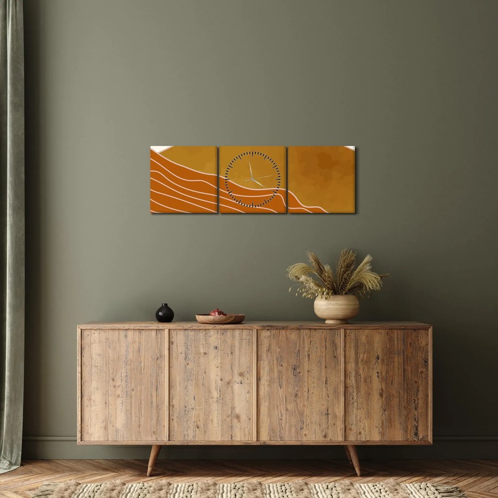 Tablou - Muntele de design Spacefrog N⁰1 (cu ceas) (90x30 cm)
