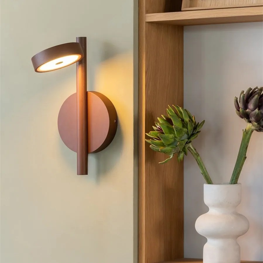 Aplica de perete LED din lemn de frasin maro Okinawa