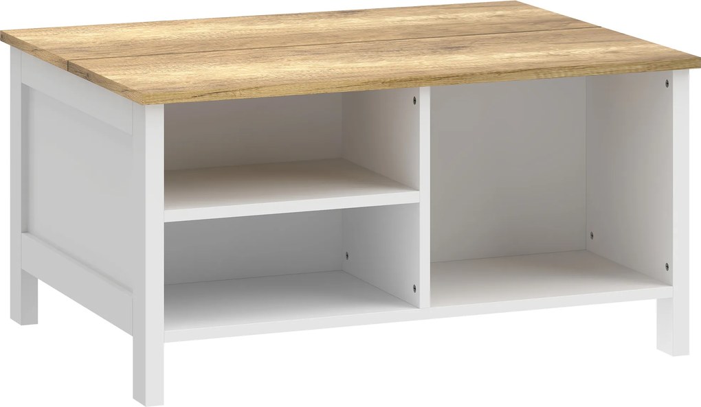 HOMCOM Ladă de Depozitare pentru Interior, 80x60x40 cm, cu Capac Rabatabil, Stil Nordic, Culoare Lemn | Aosom Romania