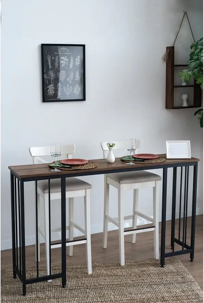 Masa bucatarie,tip bar.seria A-620,natur-negru,150x35x90 cm, 30152