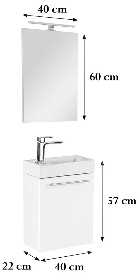 Mobilier de baie fantastic Melanie cu oglindă, alb