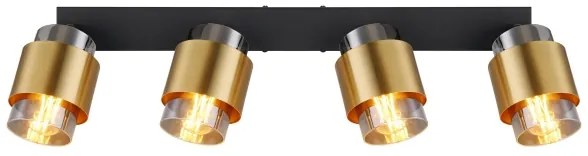 Spot MILLEY 4xE27/40W/230V negru/alamă Globo 15560-4