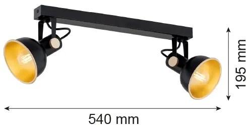 Spot LENORA 2xE14/7W/230V negru Argon 7142