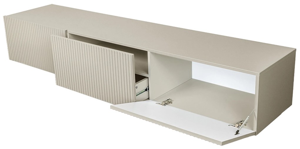 Comodă TV suspendată Nicole 200 cm cu sertar - mat cașmir