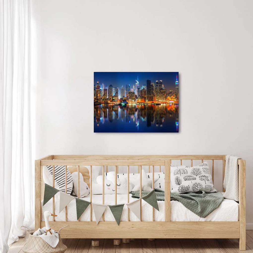 Tablou cu Manhattan noaptea (70x50 cm)