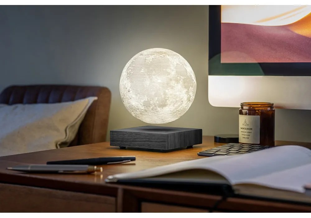 Decorațiune luminoasă neagră cu alimentare la priză ø 12 cm Moon – Gingko