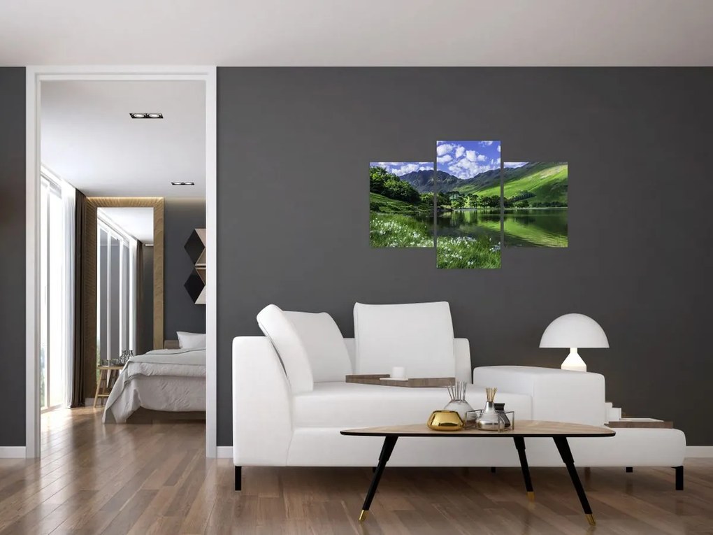 Tablou - Peisaj cu un lac (90x60 cm)