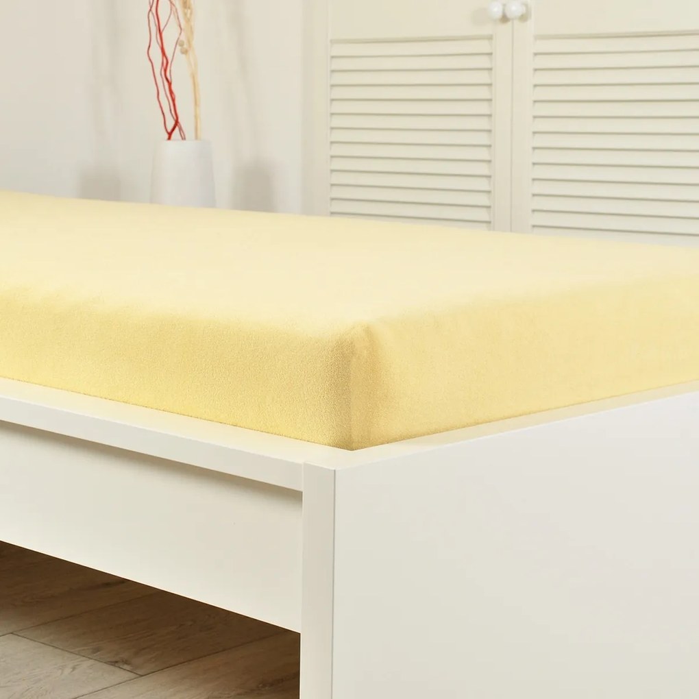 Cearșaf de pat 4Home din frotir Ideal galben , 90x 200 cm, 90 x 200 cm