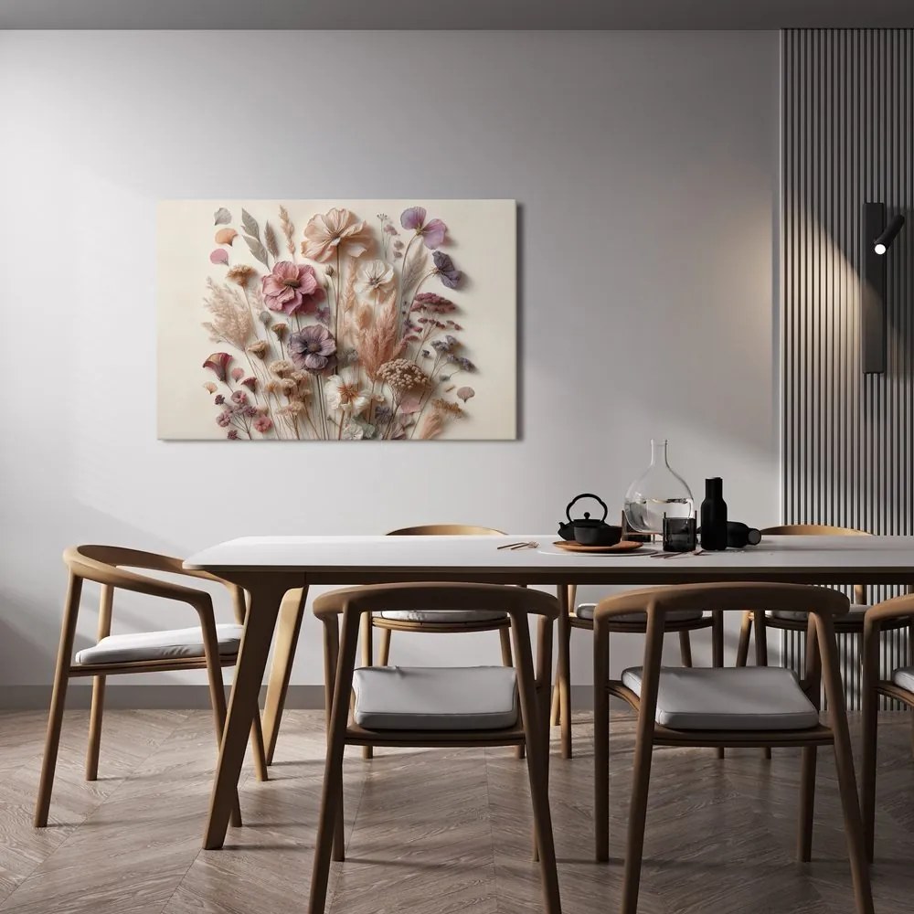 Tablou flori vintage pe fundal deschis