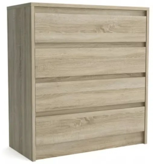 Comoda cu 4 sertare, 75x82x35 cm, stejar sonoma, pentru dormitor, living, hol sau birou, Bortis Impex