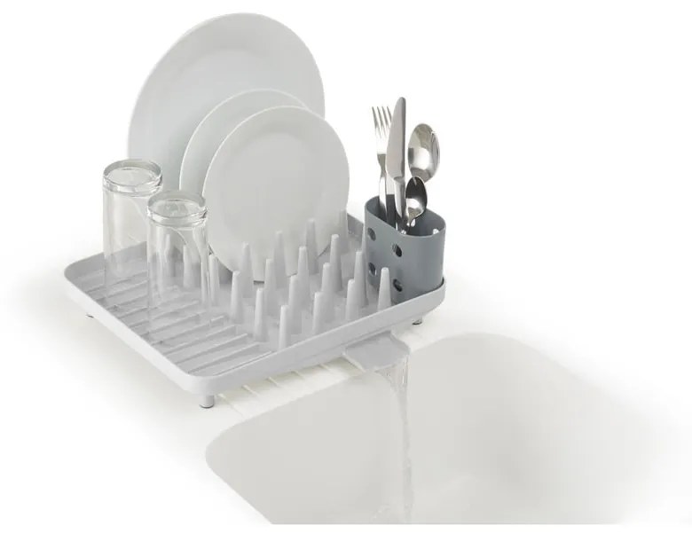 Scurgător de vase gri deschis din plastic 33,5x31,5 cm Duo – Joseph Joseph