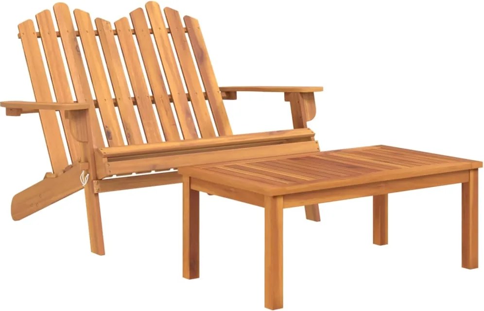 vidaXL Set mobilier de grădină Adirondack, 2 piese, lemn masiv acacia