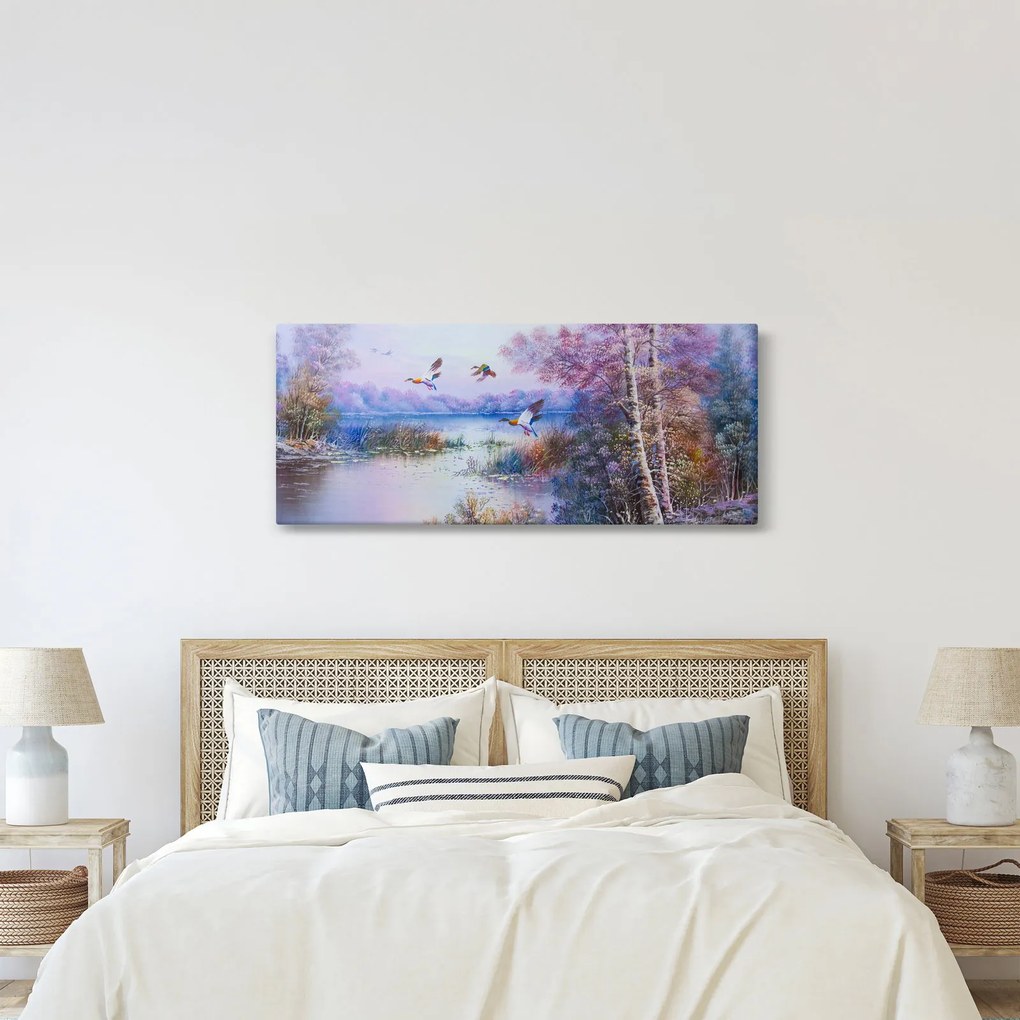 Tablou - Sosirea toamnei, pictură în ulei (120x50 cm)