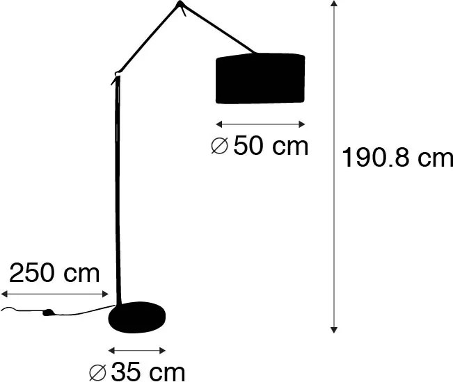 Lampă de podea neagră reglabilă cu abajur verde 50 cm - Editor