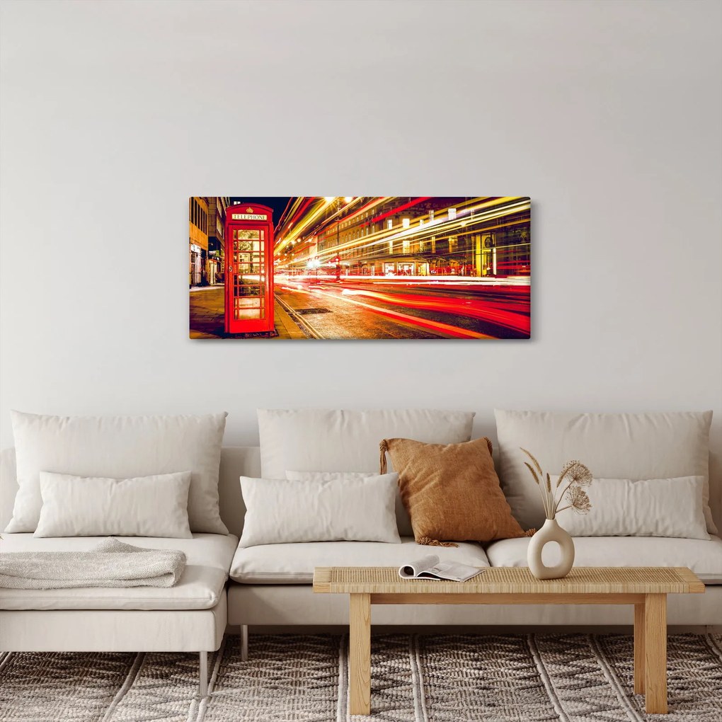 Tablou cu căsuța telefonică roșie din Londra (120x50 cm)