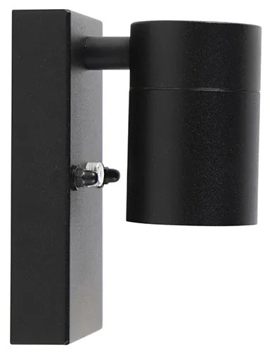Lampa de perete exterioară modernă neagră IP44 cu senzor crepuscular - Solo