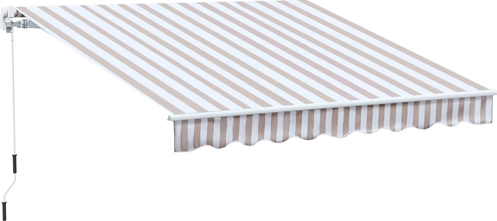 Outsunny Markiză cu manivelă, markiză cu braț articulat, protecție solară, montare pe perete, balcon, Alu Berge 300 x 250 cm | Aosom Romania
