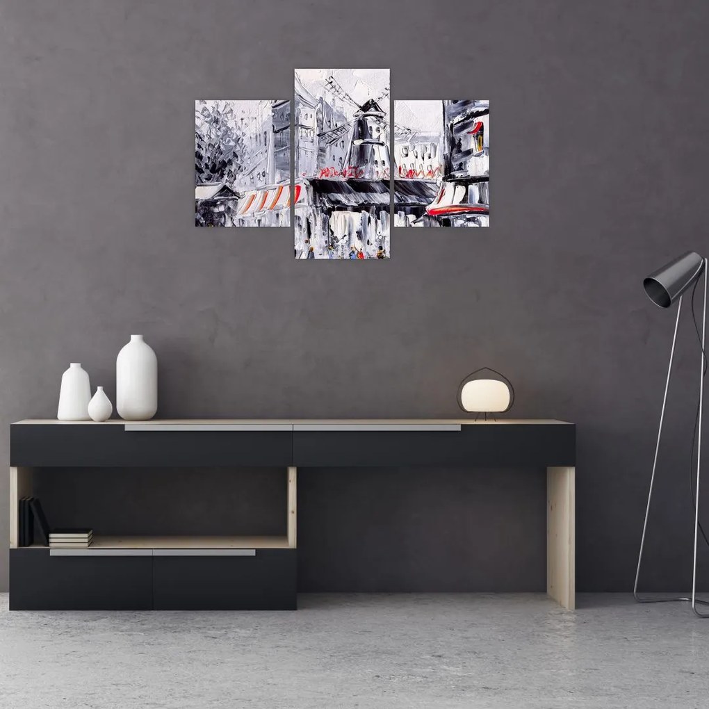 Tablou - Strada din Paris, pictură în ulei (90x60 cm)