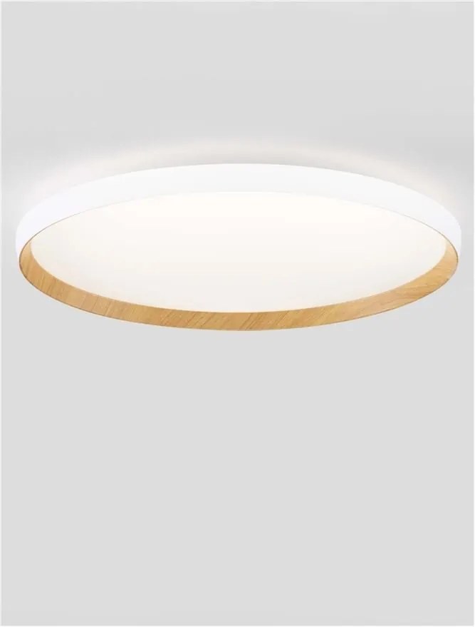 Plafoniera LED design decorativ VOMOS alb/lemn D-60cm